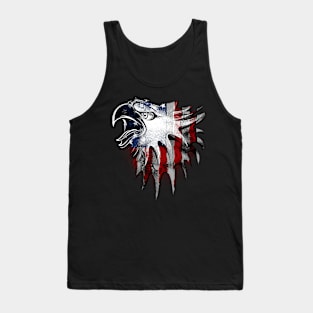 American Bald Eagle Patriotic USA Flag Tank Top